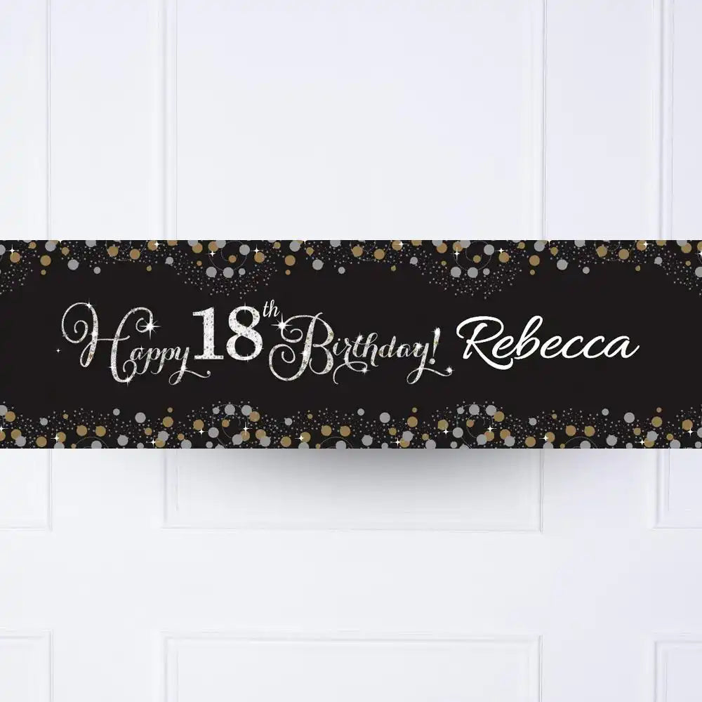Gold Celebration 18th Personalised Party Banner Personalised Banner