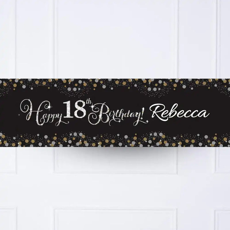 Gold Celebration 18th Personalised Party Banner Personalised Banner