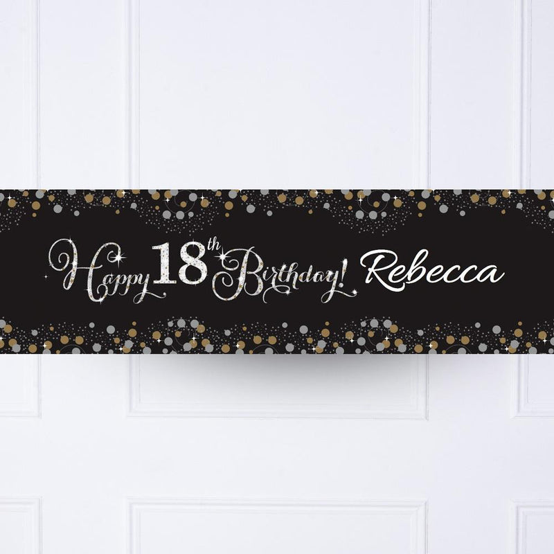 Gold Celebration 18th Personalised Party Banner
