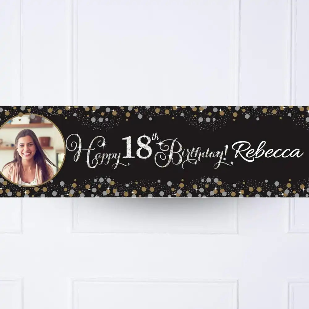Gold Celebration 18th Personalised Party Banner Personalised Banner
