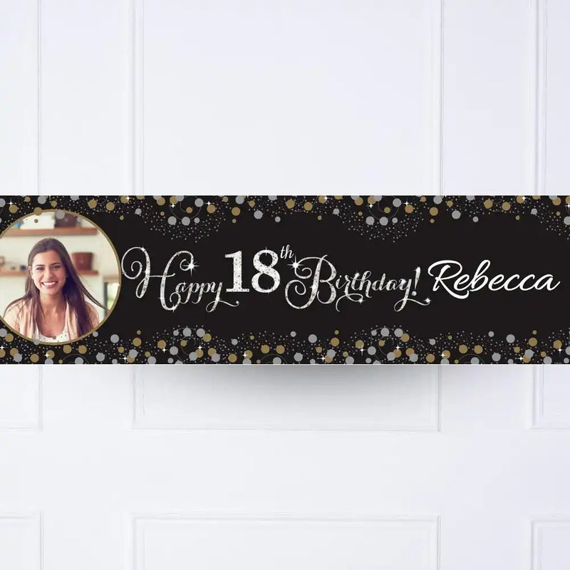Gold Celebration 18th Personalised Party Banner Personalised Banner