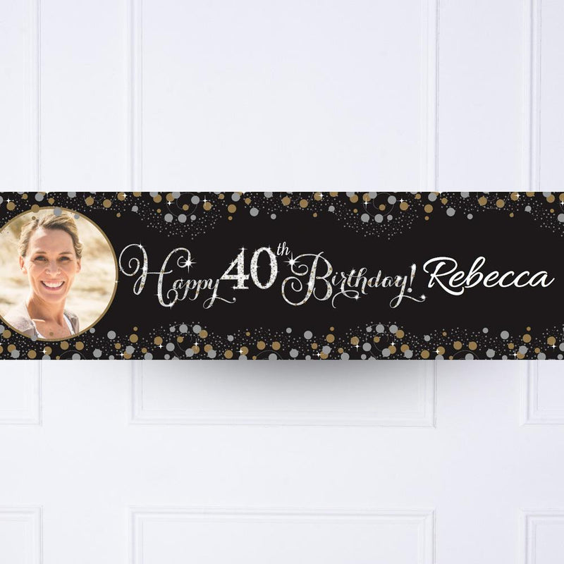 Gold Celebration 40th Personalised Party Banner
