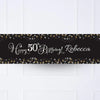 Gold Celebration 50th Personalised Party Banner No Personalised Banner
