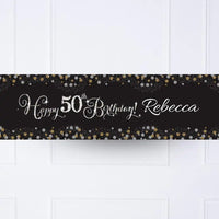 Gold Celebration 50th Personalised Party Banner No Personalised Banner