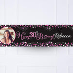 Pink Celebration 30th Personalised Party Banner