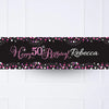 Pink Celebration 50th Personalised Party Banner No Personalised Banner