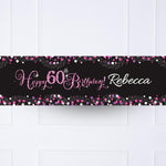 Pink Celebration 60th Personalised Party Banner