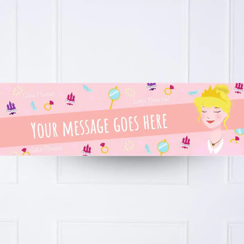 Princess Tiara Personalised Party Banner No Personalised Banner