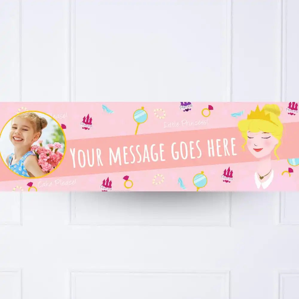 Princess Tiara Personalised Party Banner Yes Personalised Banner