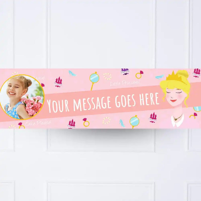Princess Tiara Personalised Party Banner Yes Personalised Banner