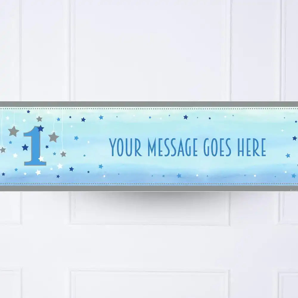 One Little Star Blue Personalised Party Banner No Personalised Banner