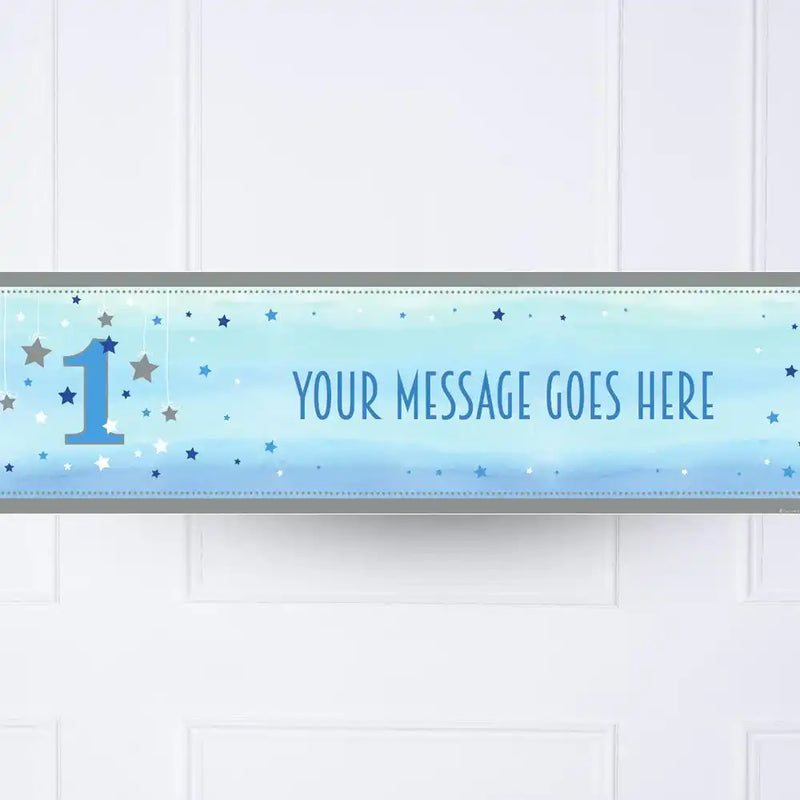 One Little Star Blue Personalised Party Banner No Personalised Banner