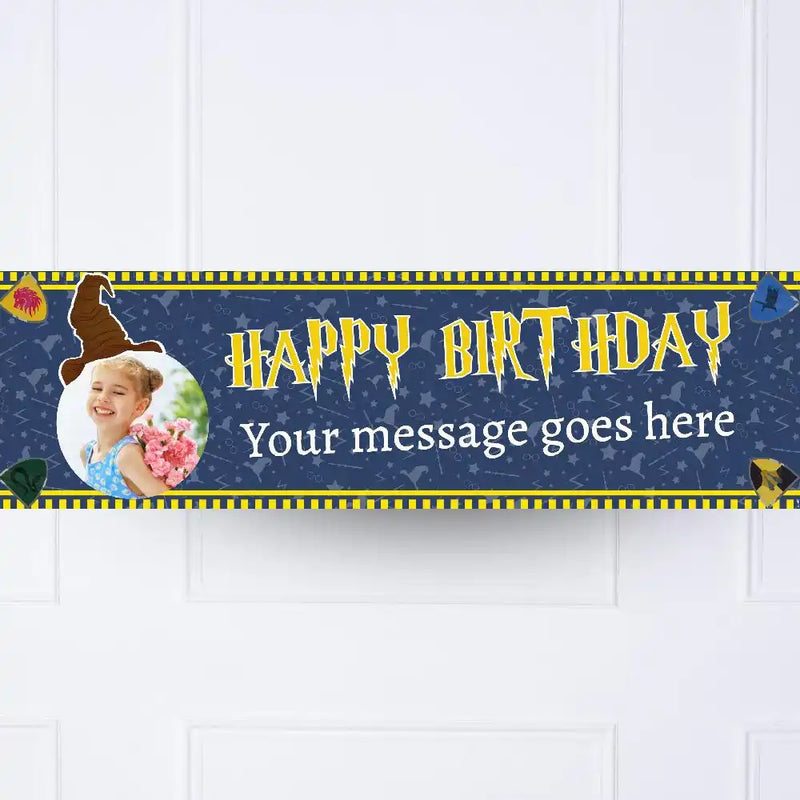 Wizard Magic Personalised Party Banner Yes No Personalised Banner