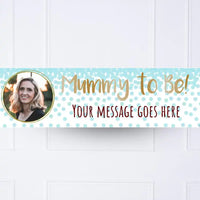 Blue Confetti Mummy to Be Personalised Party Banner Yes Personalised Banner