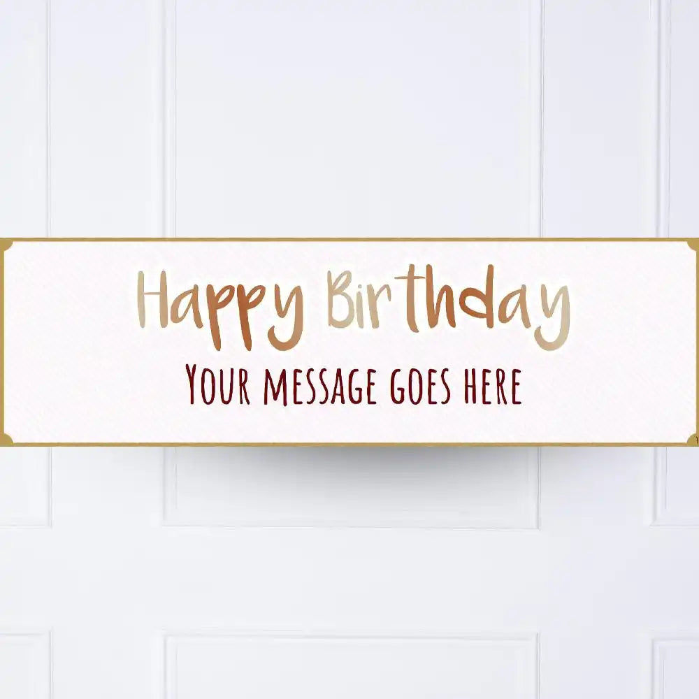 Pink Stripe Birthday Personalised Party Banner No Personalised Banner