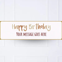 Pink Stripe Birthday Personalised Party Banner No Personalised Banner