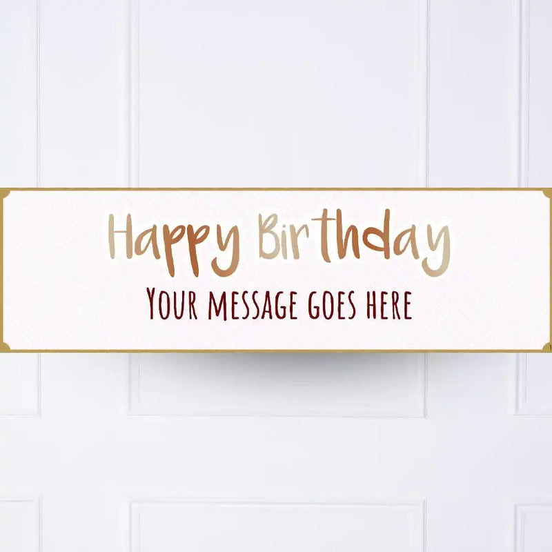 Pink Stripe Birthday Personalised Party Banner No Personalised Banner