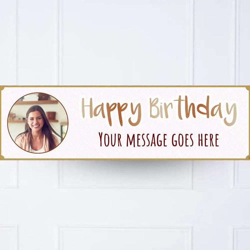 Pink Stripe Birthday Personalised Party Banner Yes Personalised Banner