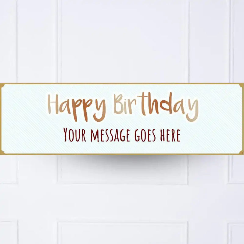 Blue Stripe Birthday Personalised Party Banner No Personalised Banner