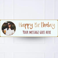 Blue Stripe Birthday Personalised Party Banner Yes Personalised Banner