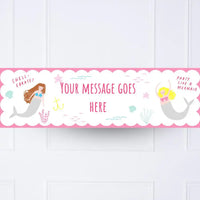 Let's Be Mermaids Personalised Party Banner No Personalised Banner