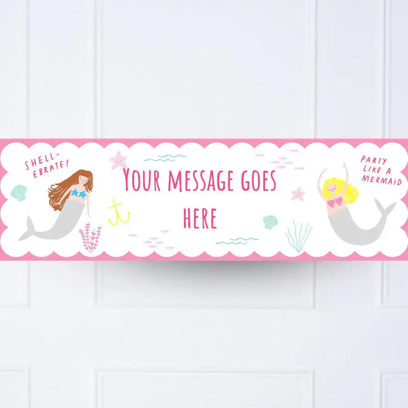 Let's Be Mermaids Personalised Party Banner No Personalised Banner