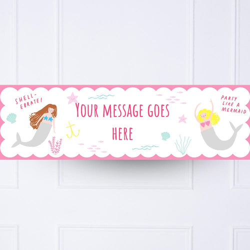 Let's Be Mermaids Personalised Party Banner
