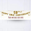 50th Golden Anniversary Personalised Party Banner No Personalised Banner