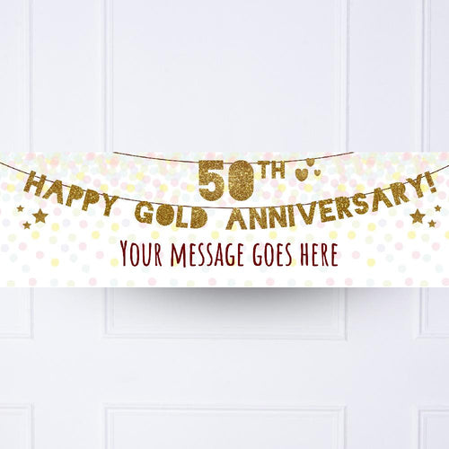 50th Golden Anniversary Personalised Party Banner
