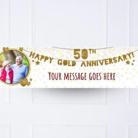 50th Golden Anniversary Personalised Party Banner Yes Personalised Banner
