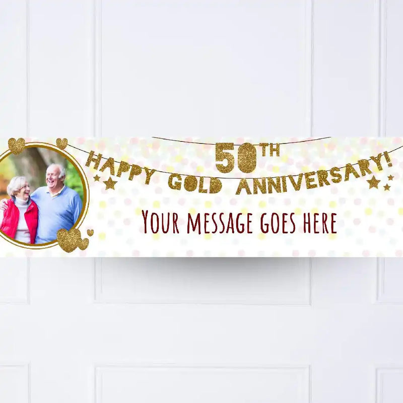 50th Golden Anniversary Personalised Party Banner Yes Personalised Banner