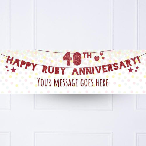 40th Ruby Anniversary Personalised Party Banner