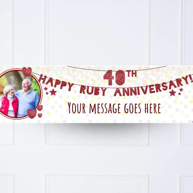 40th Ruby Anniversary Personalised Party Banner Yes None Personalised Banner