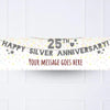 25th Silver Anniversary Personalised Party Banner No Personalised Banner