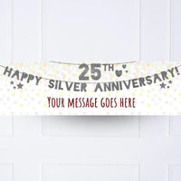 25th Silver Anniversary Personalised Party Banner No Personalised Banner