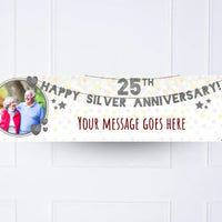 25th Silver Anniversary Personalised Party Banner Yes Personalised Banner