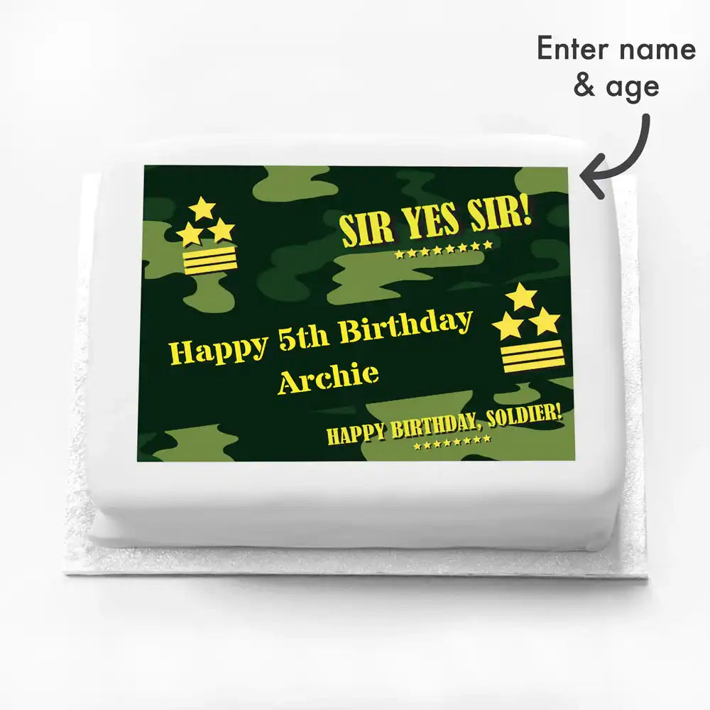 Personalised Photo Cake - Camouflage No Personalised Cake