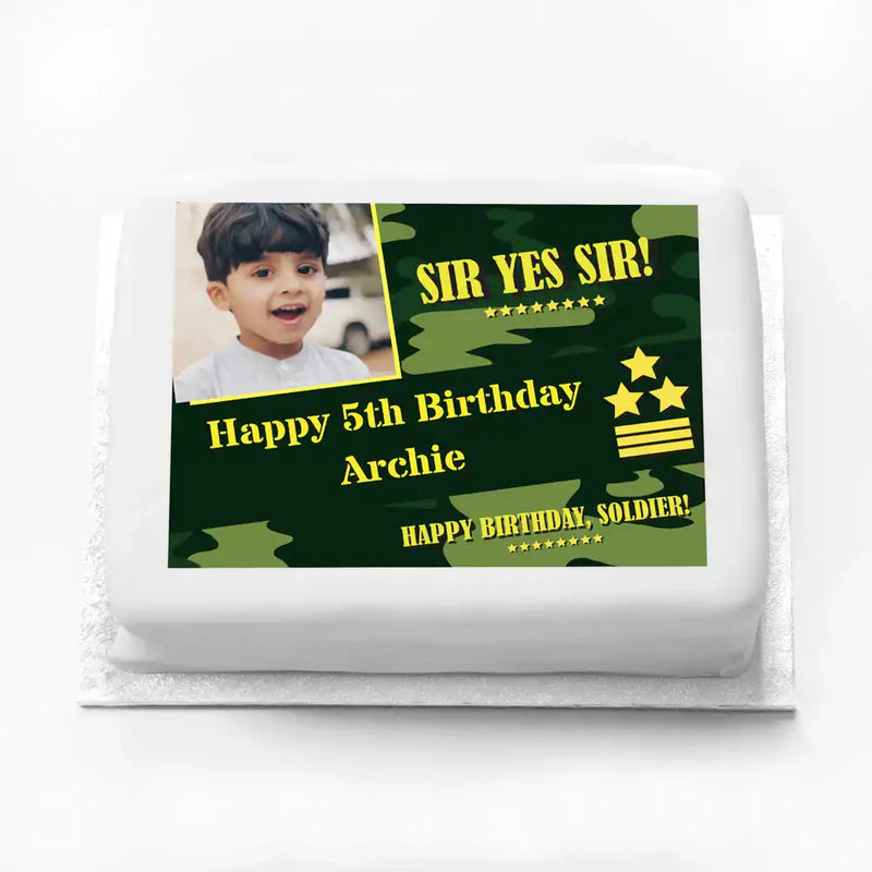 Personalised Photo Cake - Camouflage Personalised Cake