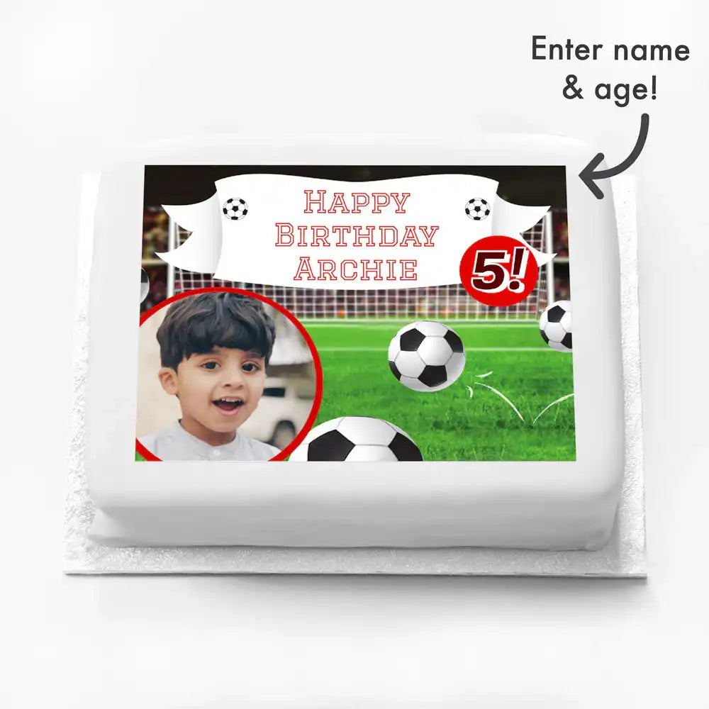 Personalised Photo Cake - Football Goal Personalised Cake