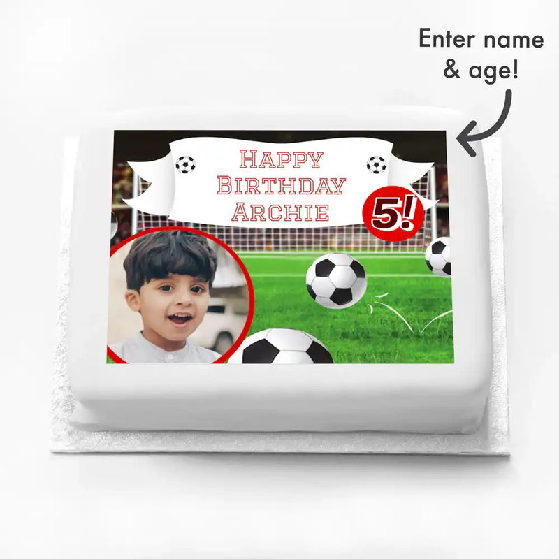 Personalised Photo Cake - Football Goal Personalised Cake