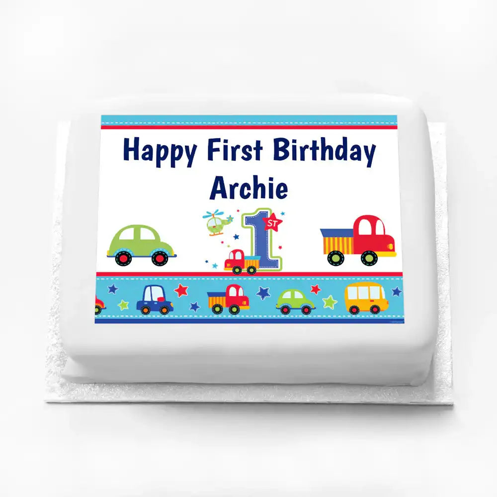 Personalised Photo Cake - All Aboard 1st Birthday No Personalised Cake