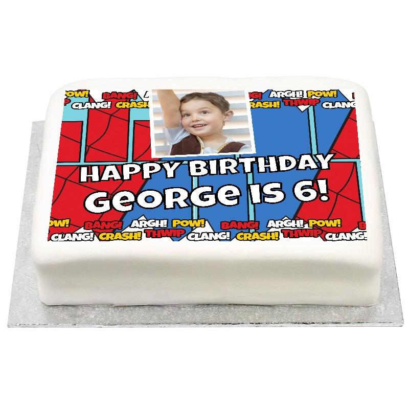 Personalised Photo Cake - Comic Book