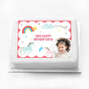 Personalised Photo Cake - Unicorn and Rainbow Personalised Cake