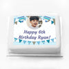 Personalised Photo Cake - Blue Bunting Personalised Cake
