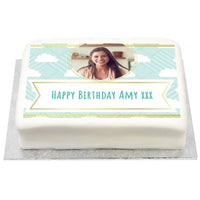 Personalised Photo Cake - Fluffy Clouds Yes Personalised Cake