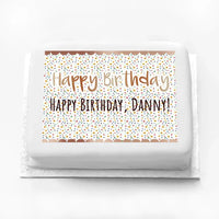 Personalised Photo Cake - Rose Gold Floral Personalised Cake