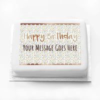 Personalised Photo Cake - Rose Gold Floral Message Only Personalised Cake