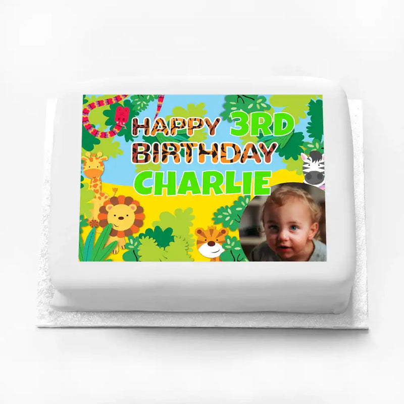 Personalised Photo Cake - Jungle Friends Personalised Cake