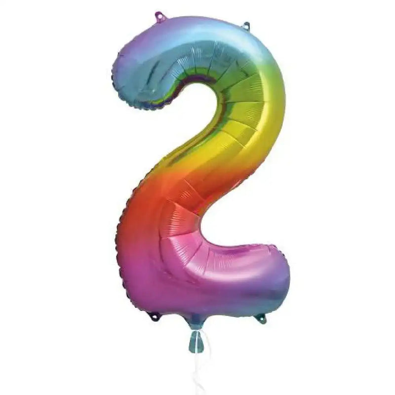 Supershape Rainbow 34" Helium Balloon Number 2 General Party