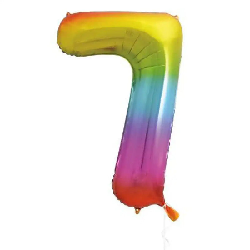 Supershape Rainbow 34" Helium Balloon Number 7 General Party